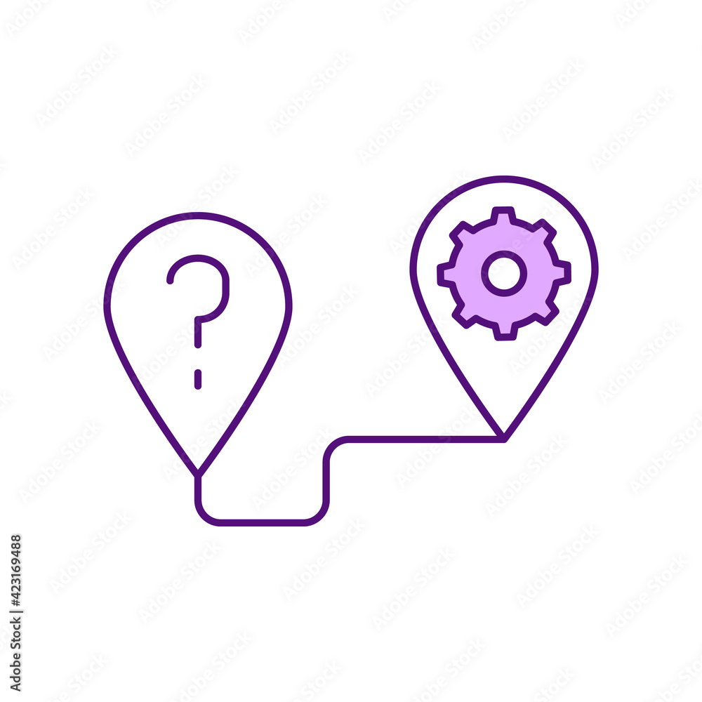Poster psychological distance rgb color icon. problem solving. creative thinking. mental experience. assess