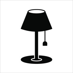 table lamp icon on white background. color editable