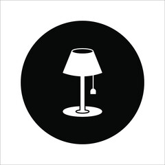 table lamp icon on white background. color editable