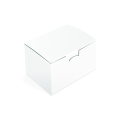 Blank closed craft box isolated on a white background. 3d rendering