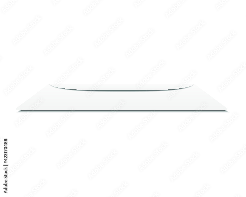 Poster white blank envelope isolated on a white background. 3d rendering