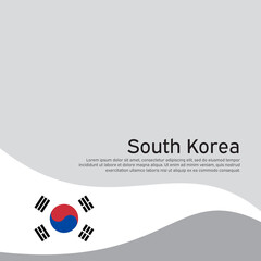 Abstract south korea flag on light background. Cover for business booklet. Vector brochure design. Wavy ribbon with the south korean flag. National poster. State patriotic banner, flyer