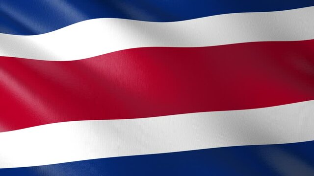 Flag of The Costa Rica. Flag's footages are rendered in real 3D software. Perfect for TV, Movies, social, HUD, presentations, webs etc.