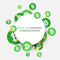 Bitcoin cash cryptocurrency. Abstract round paper background.