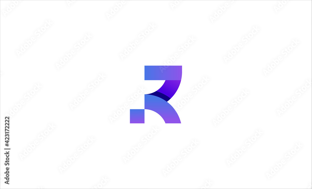 Sticker Letter R Modern Logo Design vector illustration