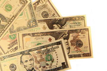 golden dollars isolated