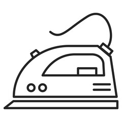 Iron vector isolated icon. Outlined symbol of a household appliance. Concept of a housework tool, electric equipment for clothing.