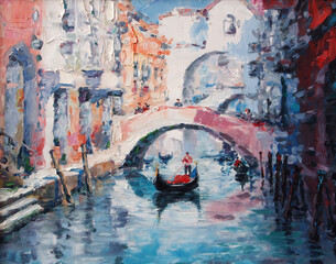 Venice, Italy, Original Art, Oil Painting on Canvas