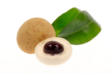 Fresh longan isolated on white background