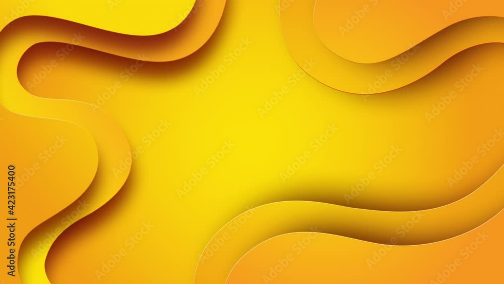 Aufkleber minimal dynamic gradient on yellow background with copy space. geometric backdrop. fluid 3d shapes c