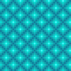 Vector geometric seamless pattern. Pixel blue background.
