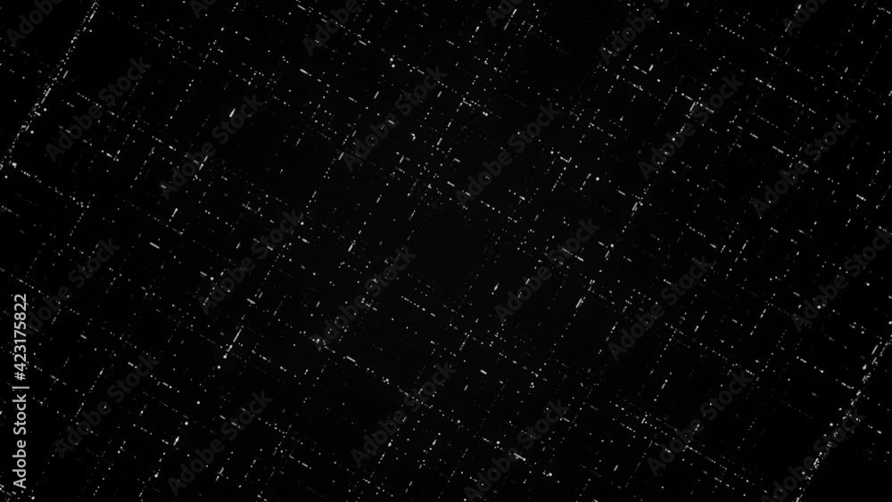 Poster abstract silhouettes of squares formed by flowing small segments on black background. animation. 3d 