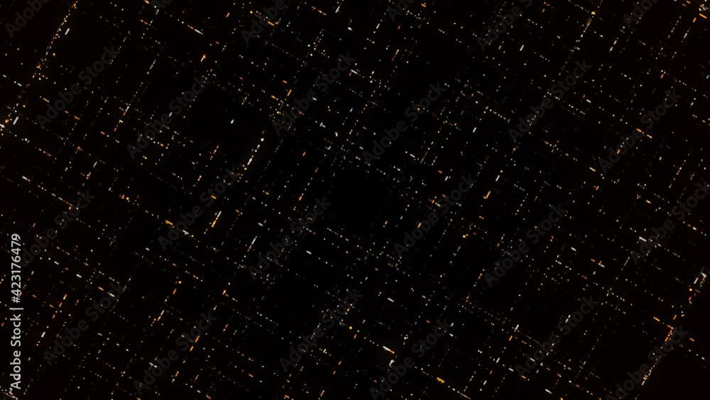 Poster abstract silhouettes of squares formed by flowing small segments on black background. animation. 3d 