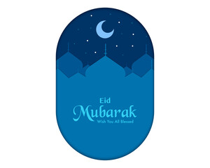 Eid Mubarak Greeting Paper Template