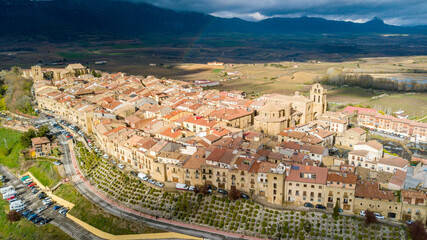 aerial view of laguardia medieval town, spain