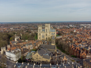 Fototapeta premium York city centre and York Minster aerial view the historic city in Yorkshire, northern England