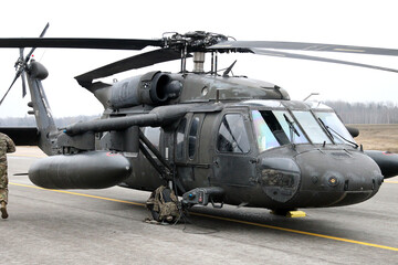 UH-60 Black Hawk Helicopters, Karmelava Airport, Lithuania 25 03 2021