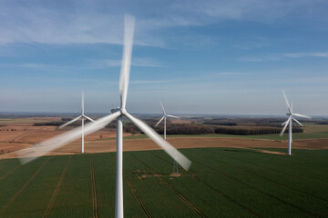 Wind Farm turbines near Leeds in west Yorkshire providing renewable green energy for the United...