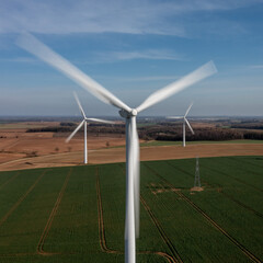Wind Farm turbines near Leeds in west Yorkshire providing renewable green energy for the United Kingdom. 