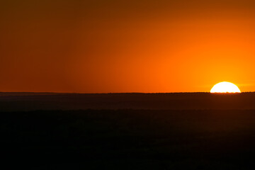 Sunset in the Monfragüe natural park.