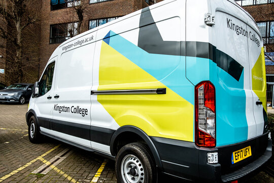 Kingston College Parked Transit Van With No People