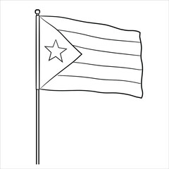 Flag of Cuba illustration. Contour flag on white background.