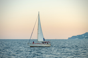 sailboat at sunset