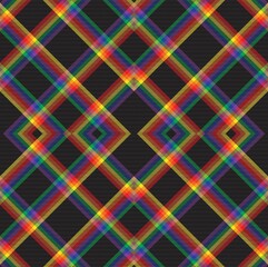 Rainbow Argyle Plaid Tartan textured Seamless Pattern Design