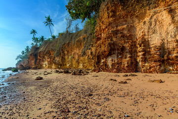 Beautiful landscape from the viewpoint at Red Beach (Fang Daeng) in Prachuap Khiri Khan Province, Thailand.