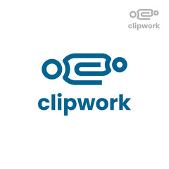 Clip work logo design template. Vector illustration