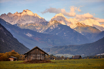 small wooden house in the mountains