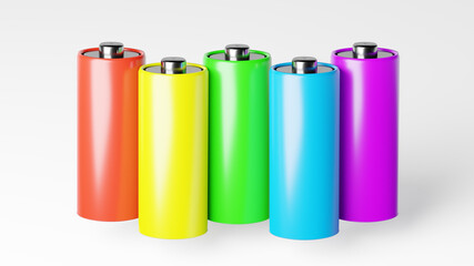 Large group of AA batteries standing in rows top view. Background concept of recyclable electrical elements. Alkaline battery aa size. Several batteries are next to each other. Many aa batteries.