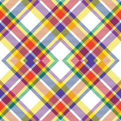 Rainbow Argyle Plaid Tartan textured Seamless Pattern Design