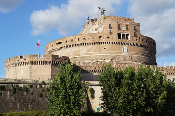 The bridge of Victor Emmanuel the Second and Saint Angel Castle in Rome
