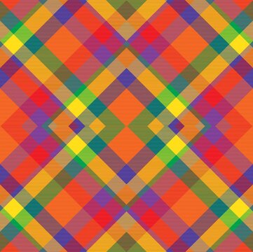 Rainbow Argyle Plaid Tartan textured Seamless Pattern Design