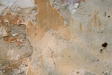 Texture of old dirty concrete wall for background. The wall of the building is covered with cement.