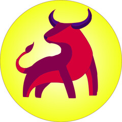 bull yellow background
