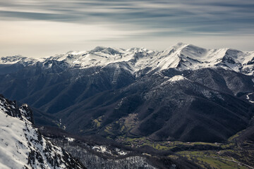 snow covered mountains