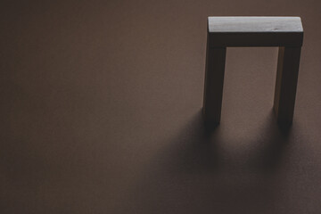 wood blocks over brown cardstock