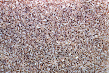 Rice pink matta devzira background. Grains of rice devzira close-up. Pink rice for cooking Uzbek pilaf.