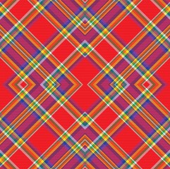 Rainbow Argyle Plaid Tartan textured Seamless Pattern Design