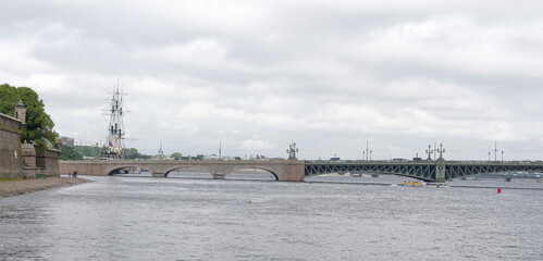 View of the Troitsky Bridge in St. Petersburg