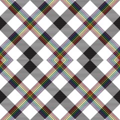 Rainbow Argyle Plaid Tartan textured Seamless Pattern Design
