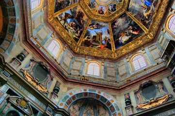 Gartenposter Main points of interest in the city of Florence (Italy). Dome of the Medici Chapel. © Oriol