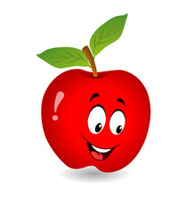 Red apple cartoon vector illustration