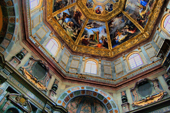 Main points of interest in the city of Florence (Italy). Dome of the Medici Chapel.