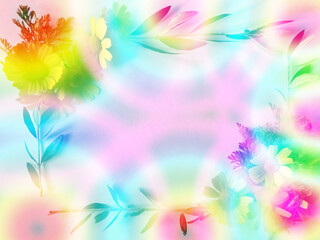 Fototapeta na wymiar abstract colorful background with flowers