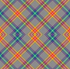 Rainbow Argyle Plaid Tartan textured Seamless Pattern Design