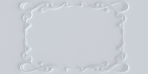 White frame isolated on white background. 3d rendering 