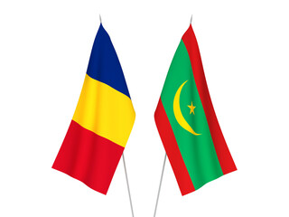Romania and Islamic Republic of Mauritania flags